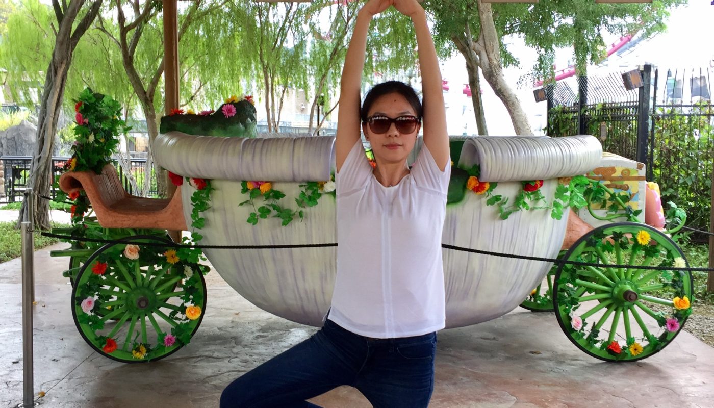 Practising yoga in an unexpected place